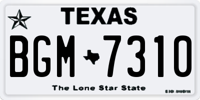 TX license plate BGM7310