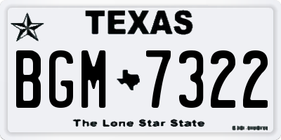 TX license plate BGM7322