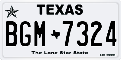 TX license plate BGM7324