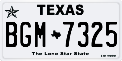 TX license plate BGM7325