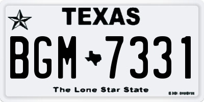 TX license plate BGM7331