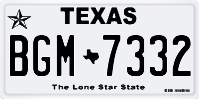 TX license plate BGM7332