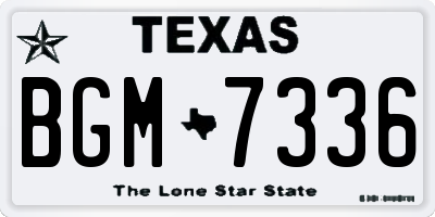 TX license plate BGM7336