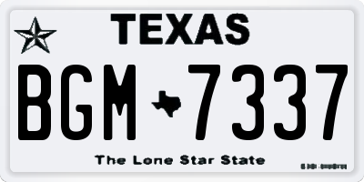 TX license plate BGM7337