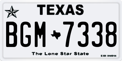 TX license plate BGM7338