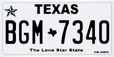 TX license plate BGM7340