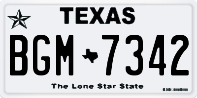 TX license plate BGM7342