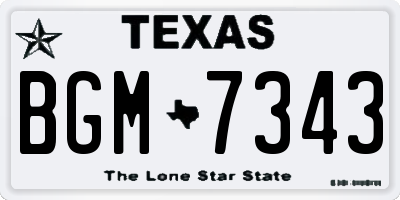 TX license plate BGM7343