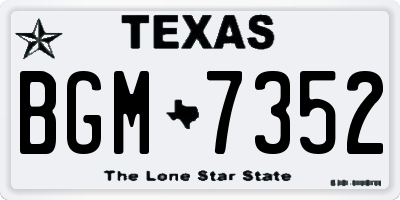 TX license plate BGM7352