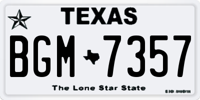 TX license plate BGM7357