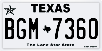 TX license plate BGM7360