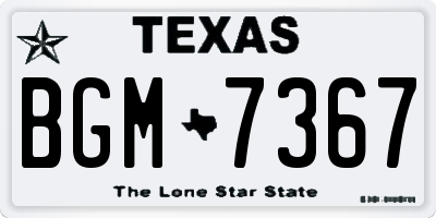 TX license plate BGM7367