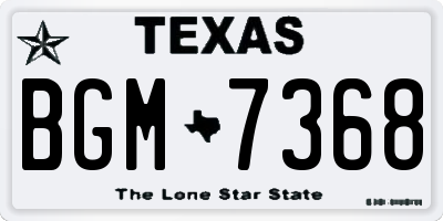 TX license plate BGM7368