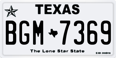 TX license plate BGM7369