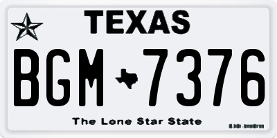TX license plate BGM7376