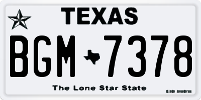 TX license plate BGM7378