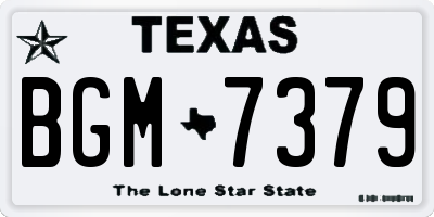 TX license plate BGM7379