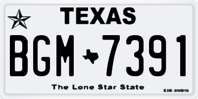 TX license plate BGM7391