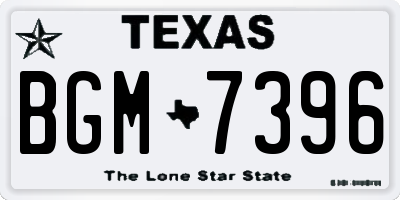 TX license plate BGM7396