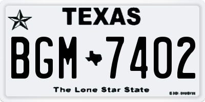TX license plate BGM7402