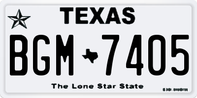 TX license plate BGM7405