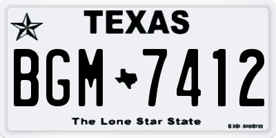TX license plate BGM7412