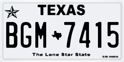 TX license plate BGM7415