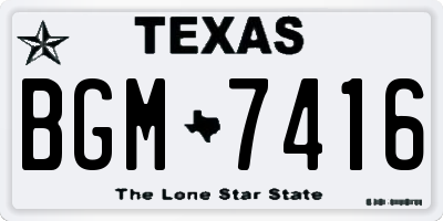 TX license plate BGM7416
