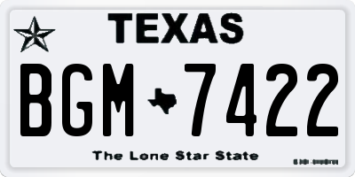 TX license plate BGM7422