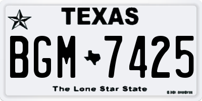 TX license plate BGM7425