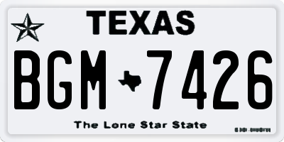 TX license plate BGM7426