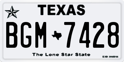 TX license plate BGM7428