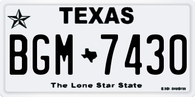 TX license plate BGM7430