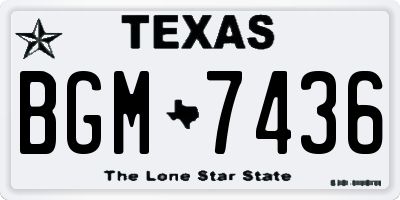 TX license plate BGM7436