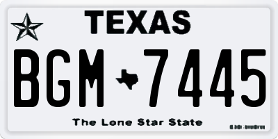 TX license plate BGM7445