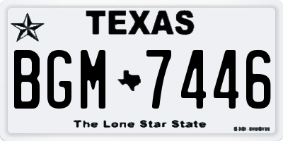 TX license plate BGM7446