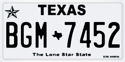 TX license plate BGM7452