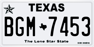 TX license plate BGM7453