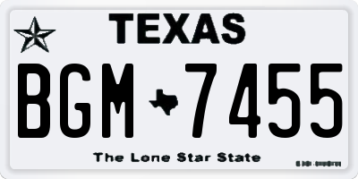 TX license plate BGM7455