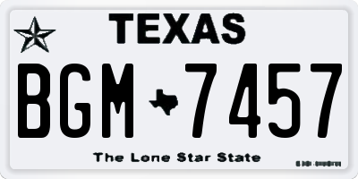 TX license plate BGM7457