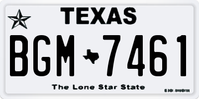 TX license plate BGM7461