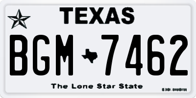 TX license plate BGM7462