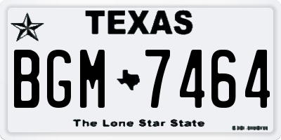 TX license plate BGM7464