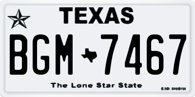 TX license plate BGM7467
