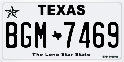 TX license plate BGM7469