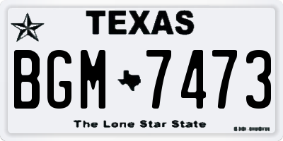TX license plate BGM7473