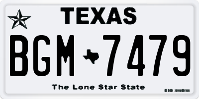 TX license plate BGM7479