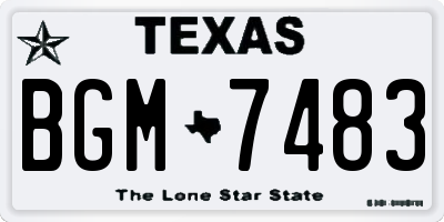 TX license plate BGM7483