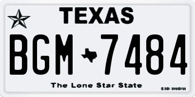 TX license plate BGM7484