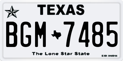 TX license plate BGM7485